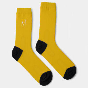 solid mustard yellow - add monogram socks