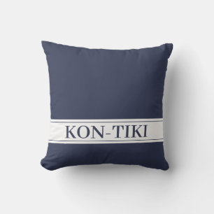 Solid Navy Blue. Boat Name. Nautical Cushion