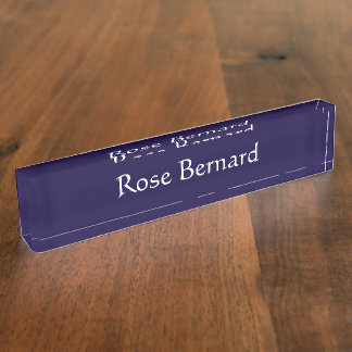 Solid Navy Blue Nameplate