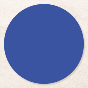 Solid navy blue round paper coaster