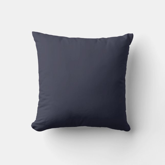 Solid Navy Blue Throw Pillow (Front)