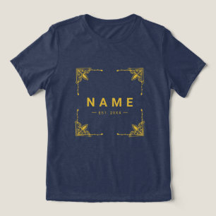 Solid Navy Tri-Blend Shirt Tailored with Your Text