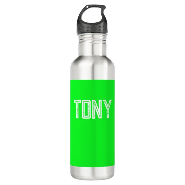 Solid Neon Green Colour Custom Name Monogram 710 Ml Water Bottle (Front)