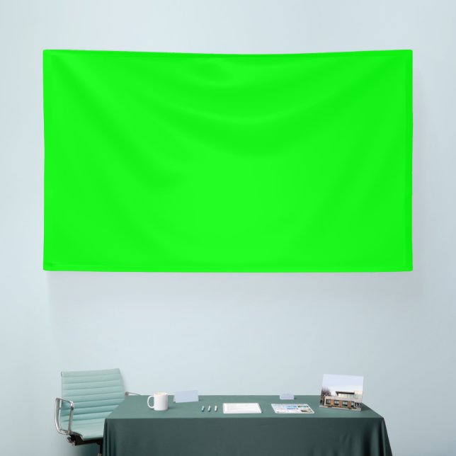 Solid neon green screen chroma key WFH background Banner (Tradeshow)