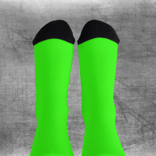 Solid Neon Green  Socks – Customisable 