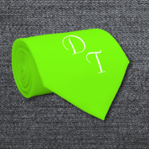 solid neon green - your monograms tie