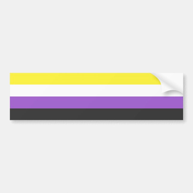 Solid Non-Binary Pride Flag Bumper Sticker (Front)