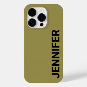 Solid Offbeat Green Custom Name Case-Mate iPhone 14 Pro Case