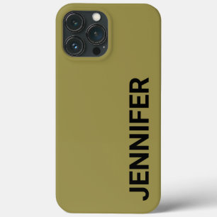 Solid Offbeat Green Custom Name iPhone 13 Pro Max Case