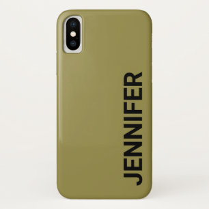 Solid Offbeat Green Custom Name Case-Mate iPhone Case
