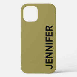 Solid Offbeat Green Custom Name iPhone 12 Case