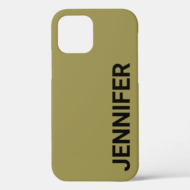 Solid Offbeat Green Custom Name Case-Mate iPhone Case (Back)
