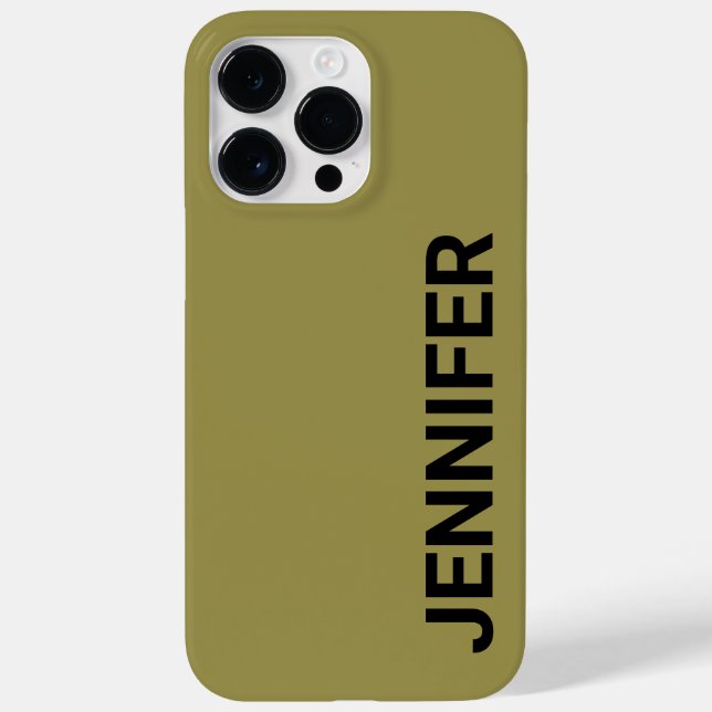 Solid Offbeat Green Custom Name Case-Mate iPhone Case (Back)