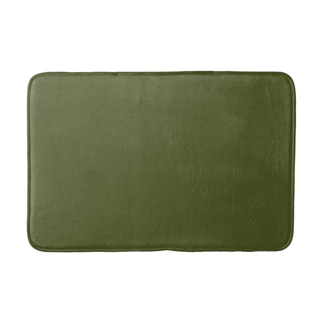 Solid Olive Green Bath Mat (Front)