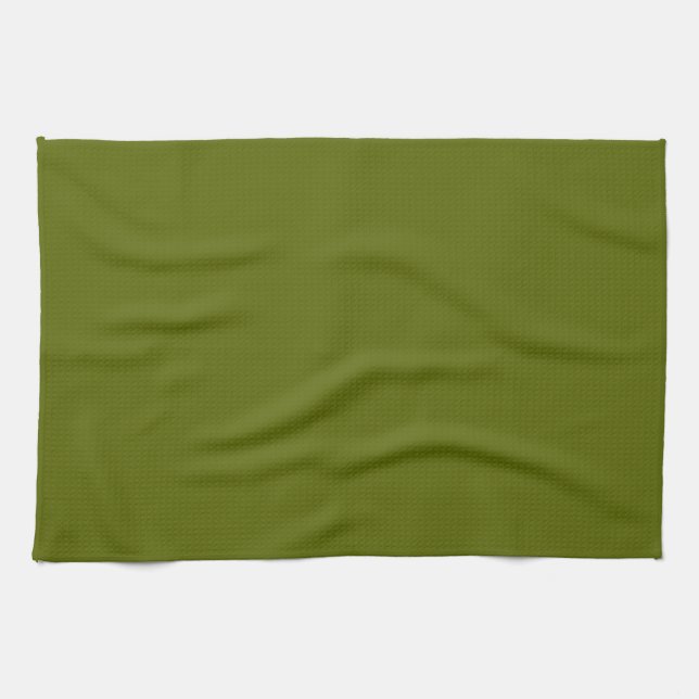 Solid Olive Green Kitchen Towel (Horizontal)