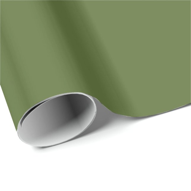 Solid Olive Green Wrapping Paper (Roll Corner)