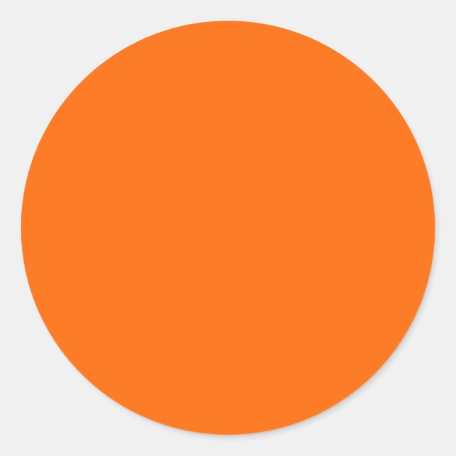 Solid Orange Background Colour FF6600 Classic Round Sticker (Front)