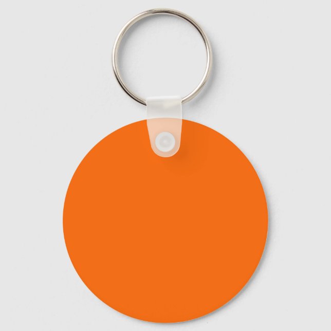 Solid Orange Background Colour FF6600 Key Ring (Front)