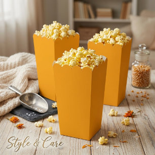 Solid Orange Simple Attractive Popcorn Favour Box
