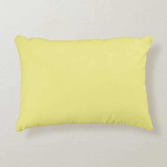 Solid pale yellow decorative cushion (Front)