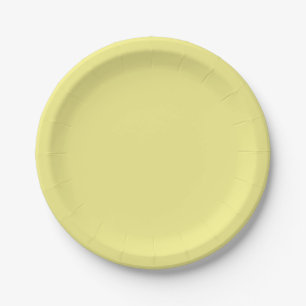 Solid pale yellow paper plate