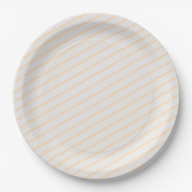 Solid Pastel Colour Stripes Professional Minimalis Paper Plate (Front)