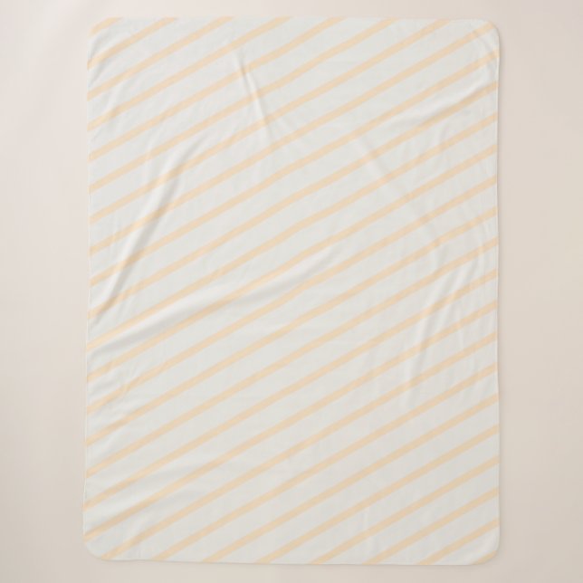 Solid Pastel Colour Stripes Professional Minimalis Sherpa Blanket (Front)
