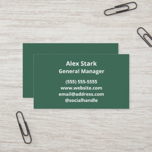 Solid Pine Green Business Cards