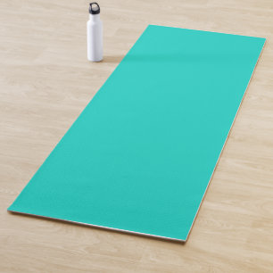 Solid plain bright turquoise yoga mat
