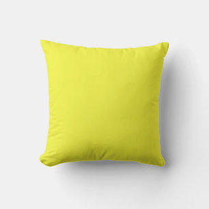 Solid plain bright yellow cushion