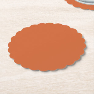 Solid plain harvest pumpkin orange paper coaster