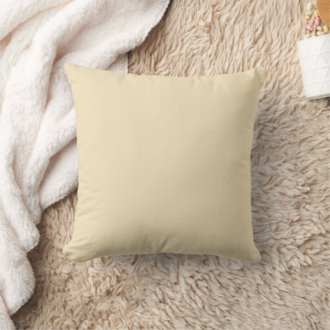 Solid Plain Pale Neutral Yellow Cushion/ Cushion (Blanket)