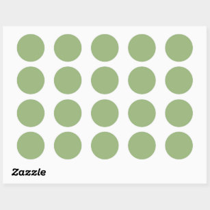 Solid plain sage green classic round sticker