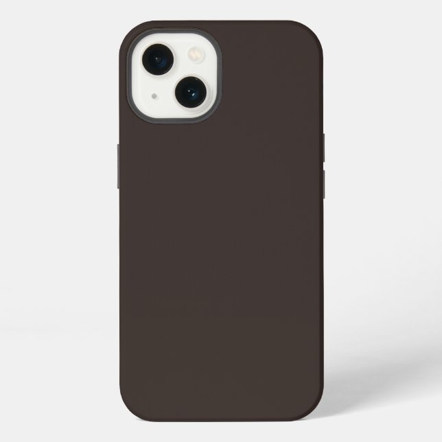 Solid, Plain Walnut Brown,  iPhone Case (Back)