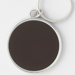 Solid, Plain Walnut Brown,  Key Ring