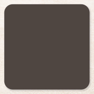 Solid, Plain Walnut Brown,  Square Paper Coaster