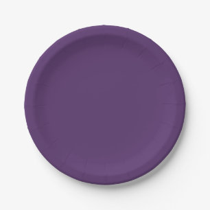 Solid plum wine purple paper plate