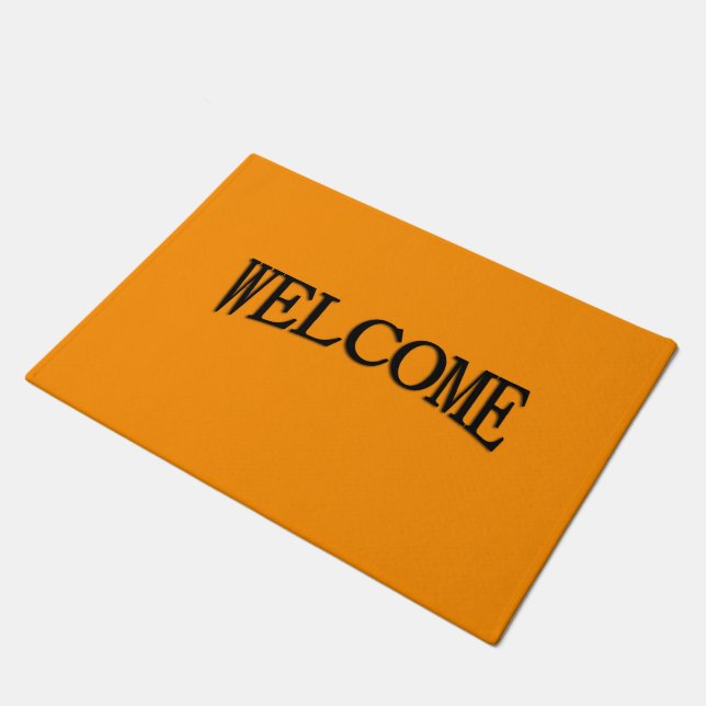 Solid Princeton Orange Welcome Doormat (Angled)