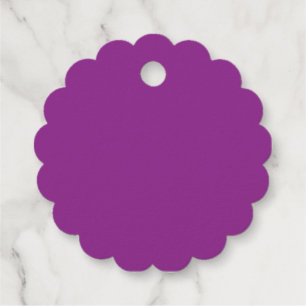 Solid Purple Scalloped Favour Tags