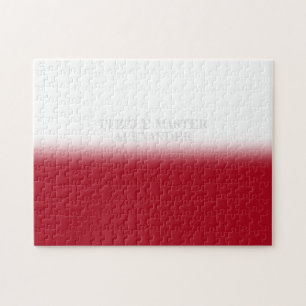 Solid Red and White Secret Message Personalised Jigsaw Puzzle