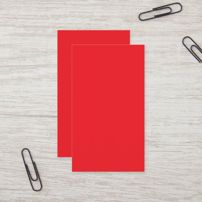 Solid Red Background  Business Card (Front/Back In Situ)