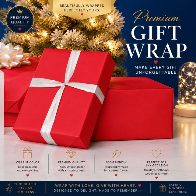 Solid Red Background  Wrapping Paper (Creator Uploaded)