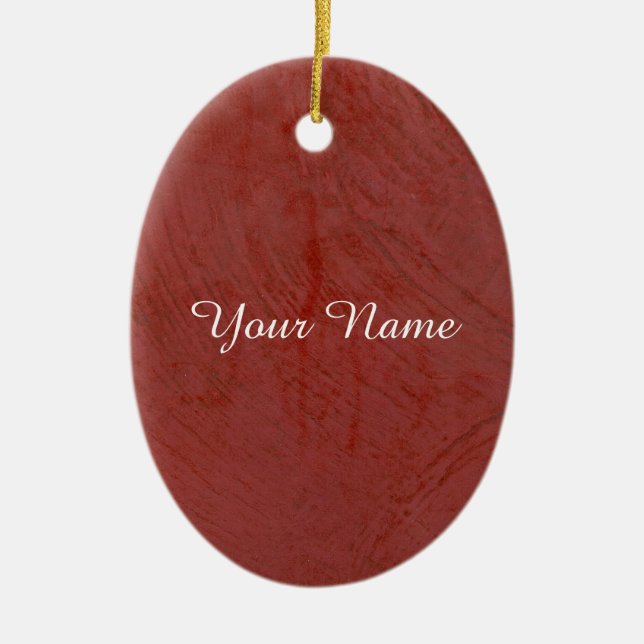 Solid Red Ceramic Tree Decoration (Front)