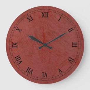 Solid Red Large Clock