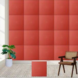 Solid Red-Orange Ceramic Tile