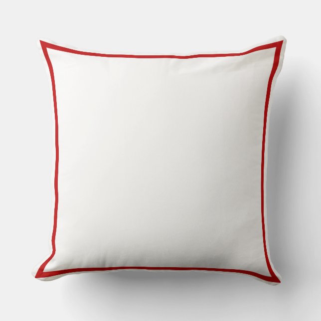 Solid  Red & White  Cushion (Front)