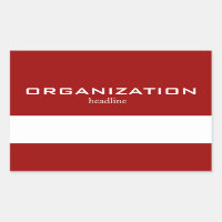 Solid Red White Name Tag Labels