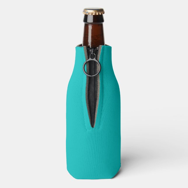Solid robins egg blue turquoise light sea green bottle cooler (Bottle Back)