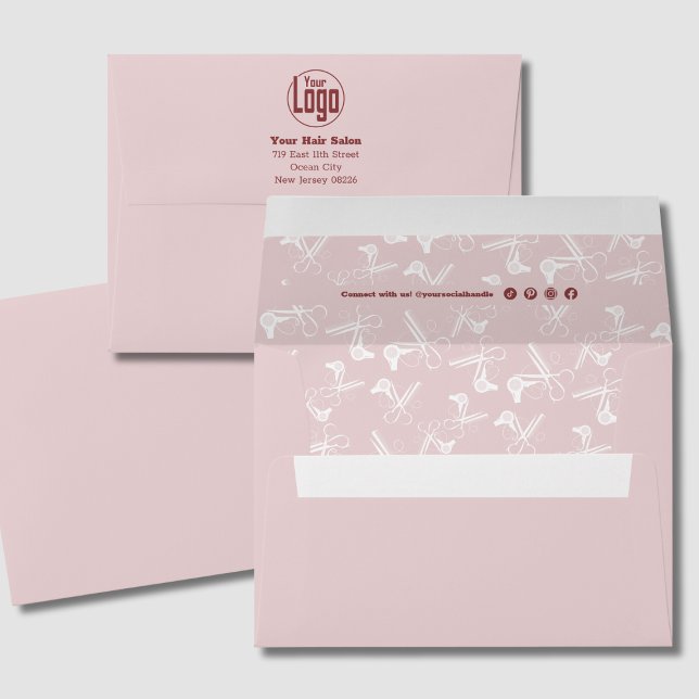 Solid Rose Hair Salon Branding Logo Social Connect Envelope (Solid Rose Hair Salon Branding Logo Social Connect Envelope)