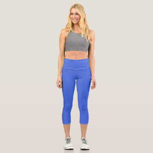 Solid Royal Blue Colour Capri Leggings